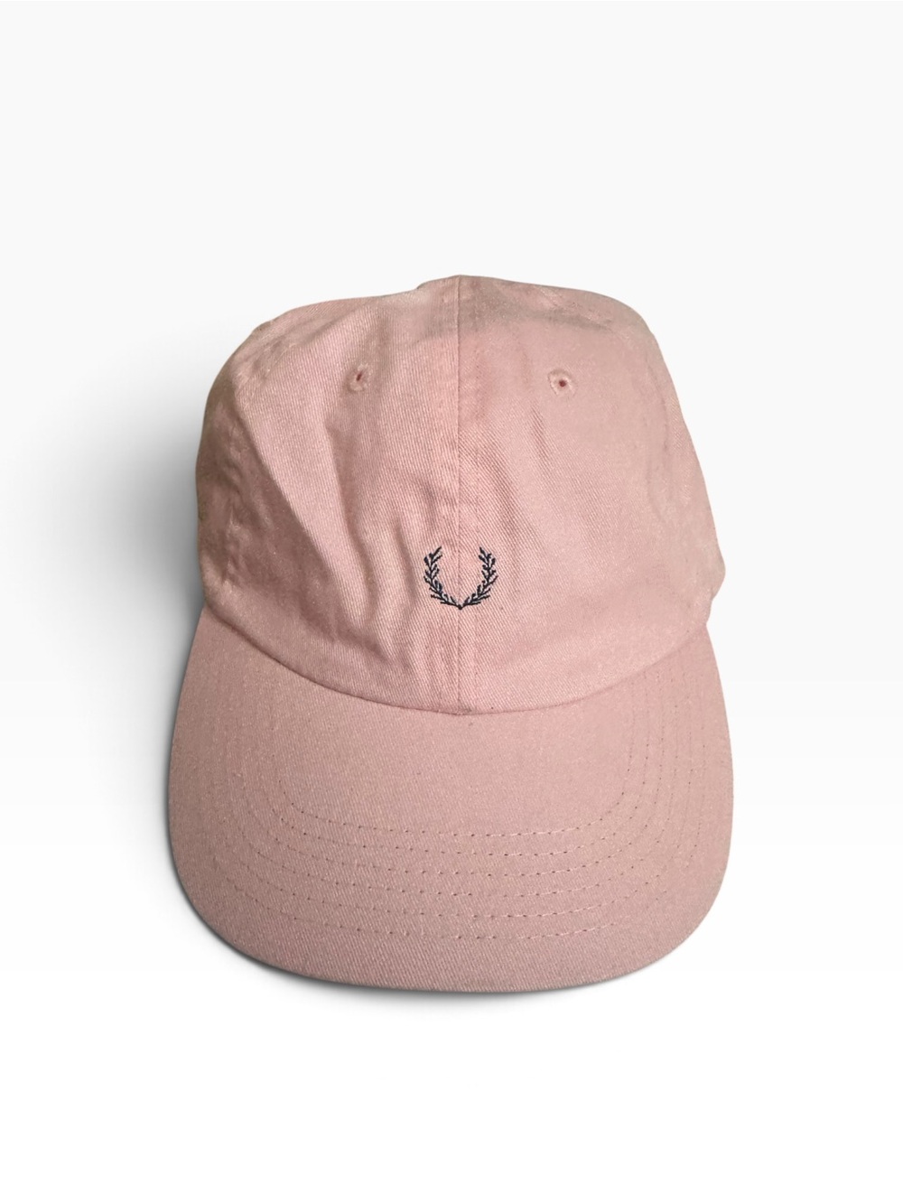 Urban Outfitters Blush Pink Cotton Baseball Cap with Embroidered Laurel